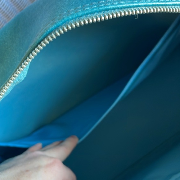 Vintage Teal Carry-On Luggage - Picture 9 of 10